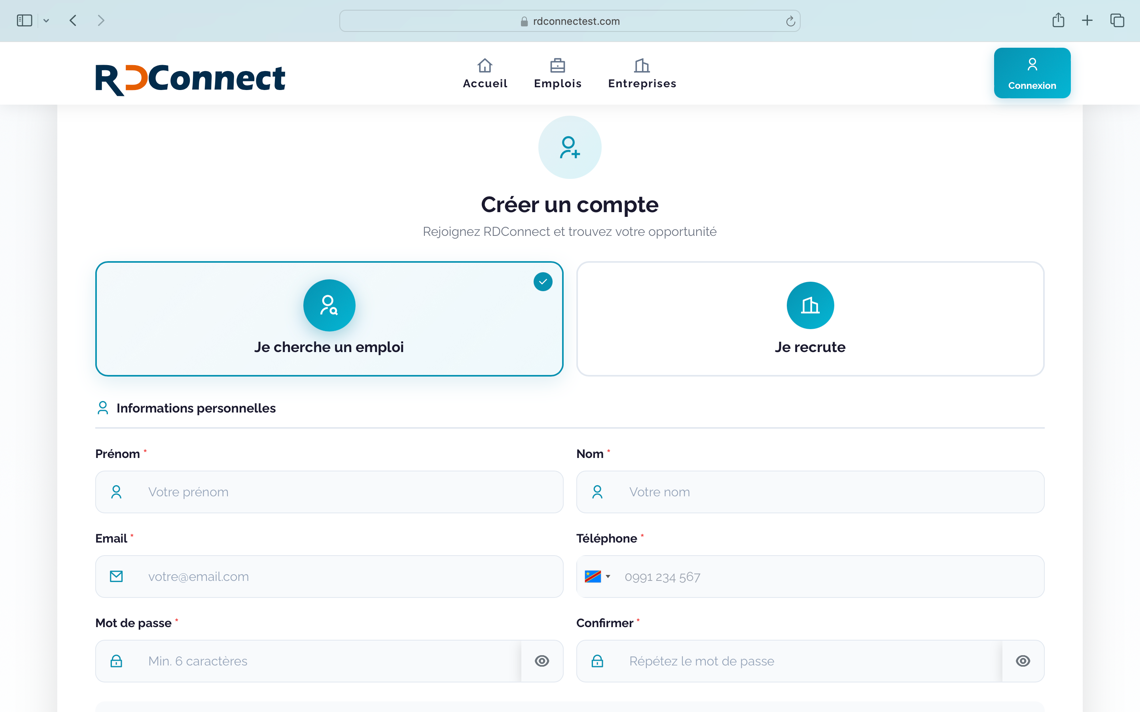 Sélection du profil candidat